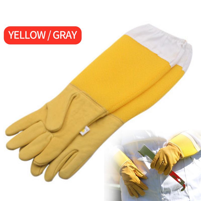 1Pair Beekeeping Gloves Protective Sleeves Breathable Anti Bee/Sting  Sheepskin Long Gloves For Beekeeper Beekeeping Tools
