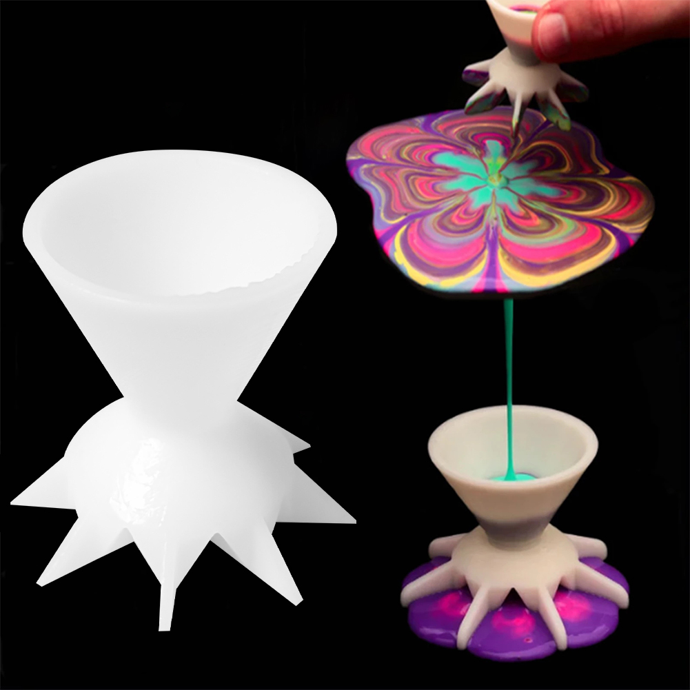 Acrylic DIY Drawing Fluid Art Split Cup Flower Pattern Resin Tool For Paint Pouring Craft Mini 7 Legs Funnel Divider