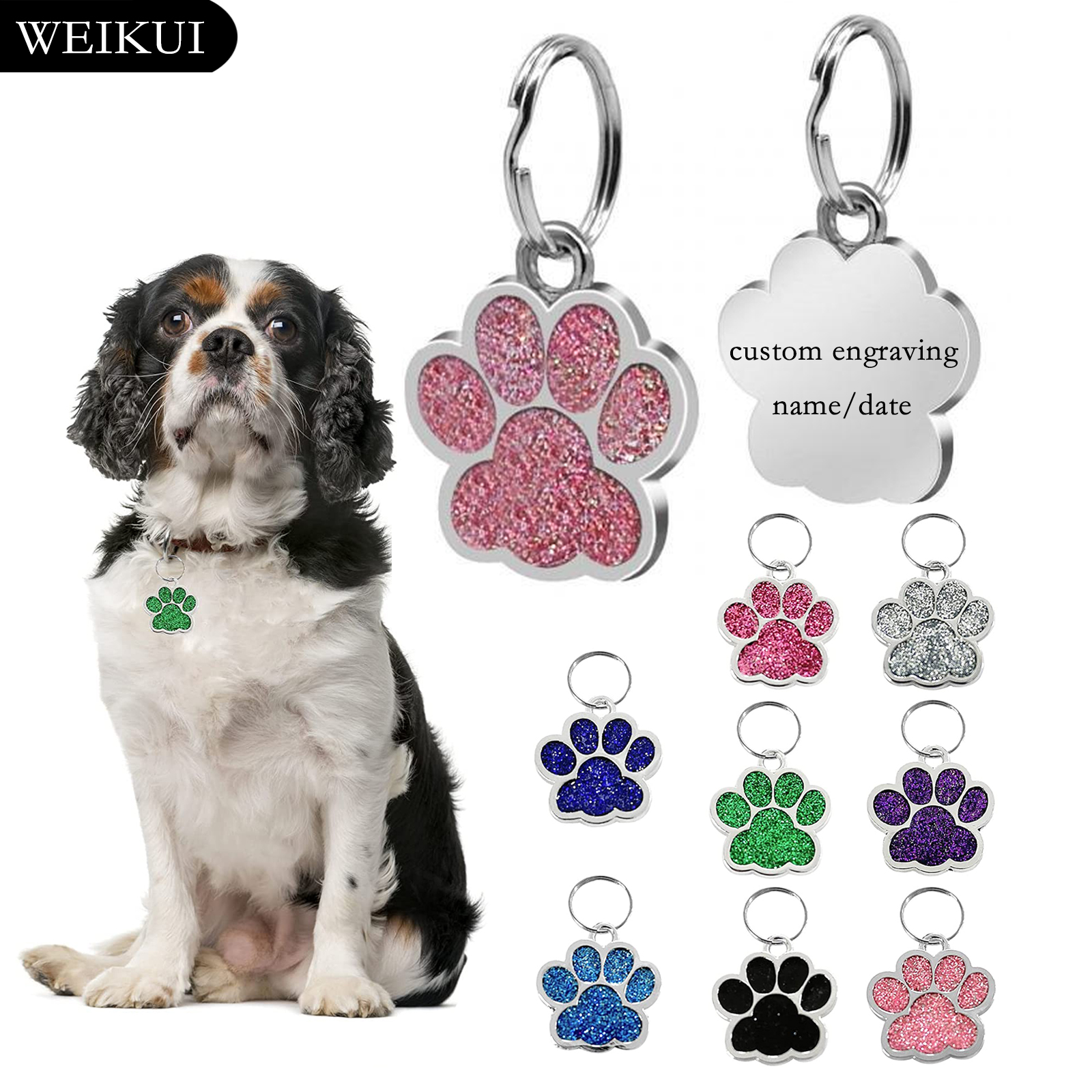 Personalized Dog Cat Tags Engraved Pet ID Name Anti-Lost Pet Name Tag Plate Cat and Dog Collar AccessoriesGifts