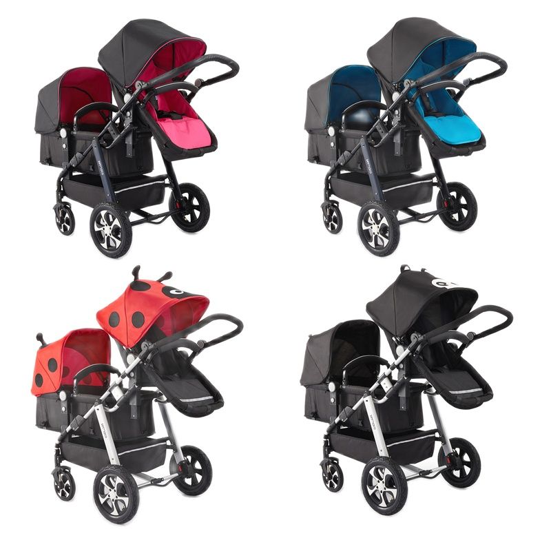 Twin baby sroller    double stroller can sit high landscape folding umbrella four wheel double stroller  cart