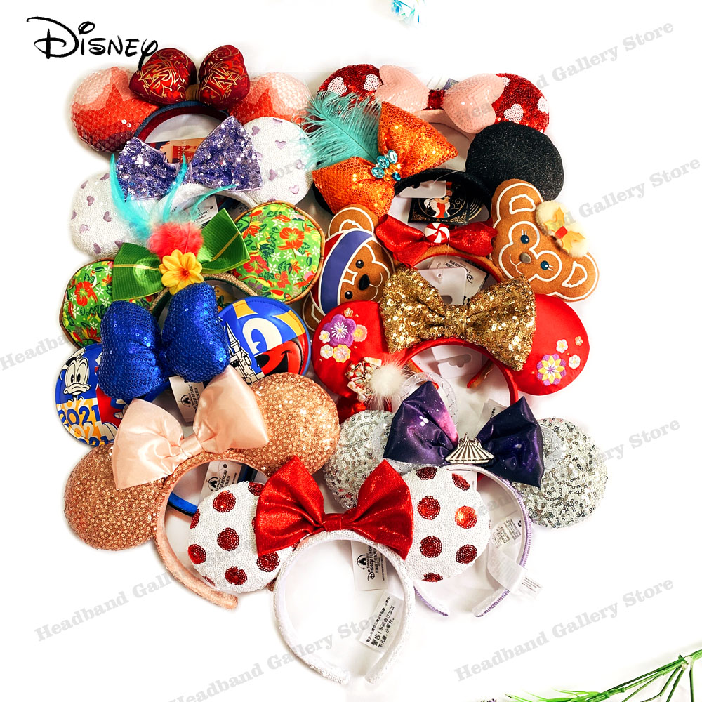 Disney Mickey Ears Headband Firework Headband with Castle Peter Pan Cosplay Hairband Disneyland Letter Headband Gift