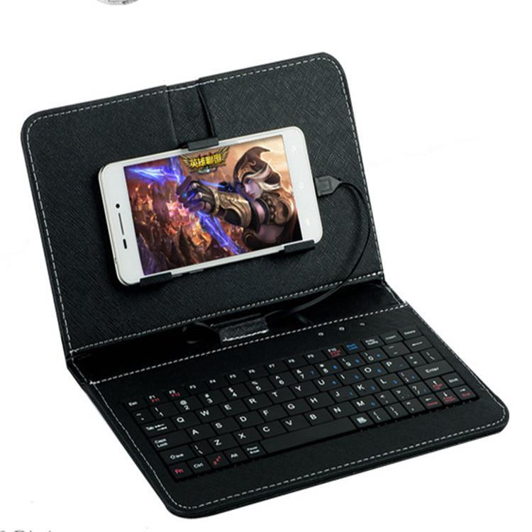 -Tablet Case Cover Keyboard General Wired Keyboard Flip Holster Case For Andriod Mobile Phone 4.8''-6.0''