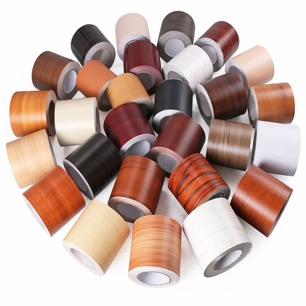 Waterproof Self-adhesive PVC Waist Line Wallpaper Wood Grain Wall Border Stickers Skirting Line Vinyl Decals Home Decor