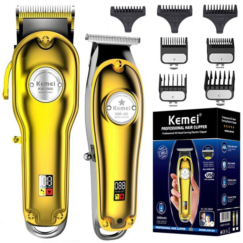 Kemei 1986/i8s all metal professional hair clipper barber hair trimmer for men electric hair cutter machine rechargeable