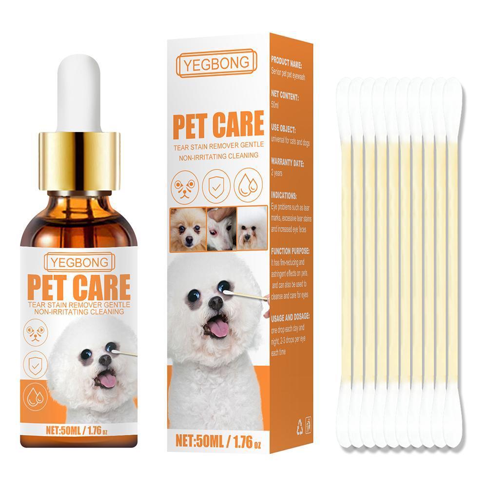 50ml Pets Care Eye Cleaning Drops Pet Eye Stain Remover For White Fur Dog And Cat Tears Stain Removing Treatment Pet Supplies