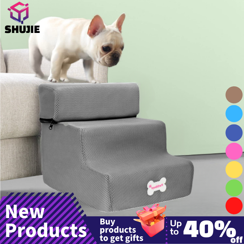 Dog House Dog Stairs Pet 3 Steps Stairs for Small Dog Cat Pet Ramp Ladder Anti-slip Removable Dogs Bed Stairs Pet Supplies