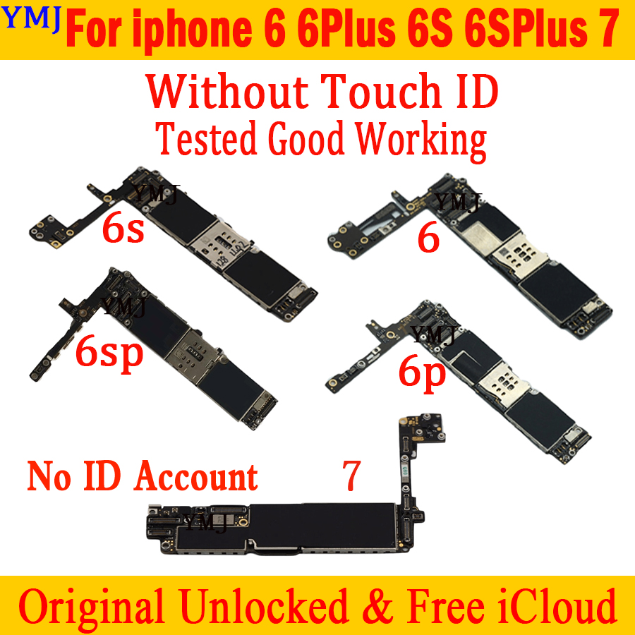 For iPhone 6 6p 6s 6sp 7 7P 8 Plus Motherboard No ID Account For iphone 6 6s Plus 7 Plus 6 Plus logic board mainboard No TouchID