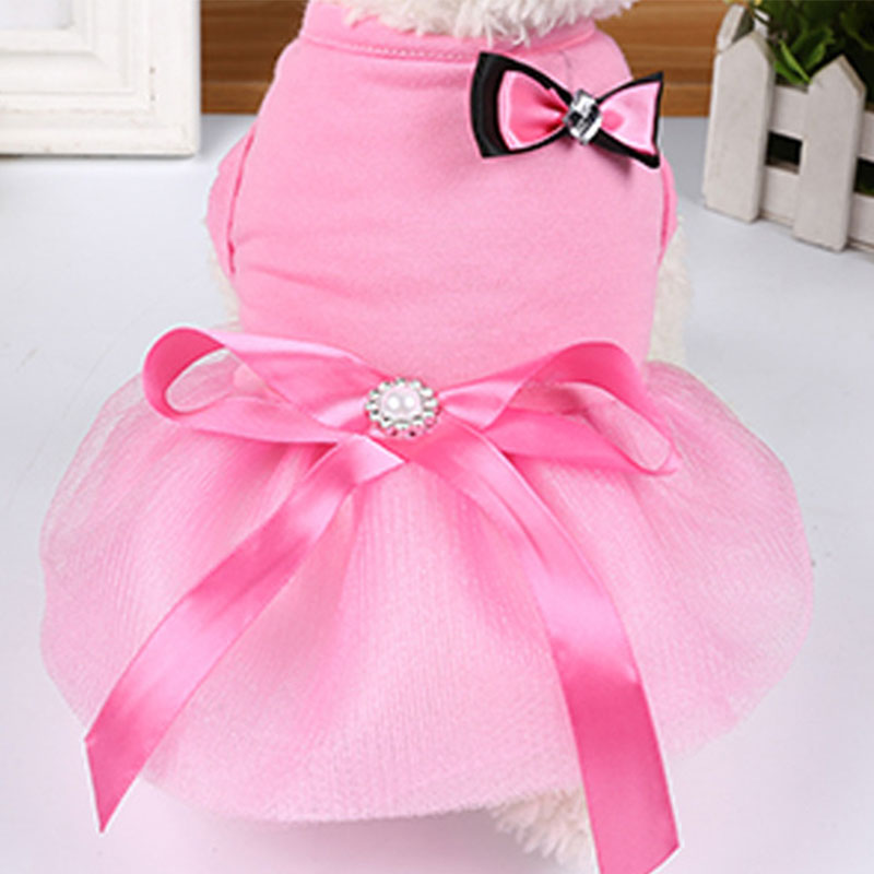 Summer Dog Clothes Cute Bow Pink Pet Dress Thin Skirt Sunscreen For Small Dog Chihuahua Bichon Poodle Pet Costume Puppy Dresses