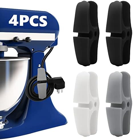 4pcs Cord Organizer for Appliance, 3 Colors Appliance Cord Organizer Stick On, Cord Keeper Cord Wrapper Cord Holder Cord Winder for Appliances Air Fryer, Coffee Maker, Blender, Pressure Cooker Toaster