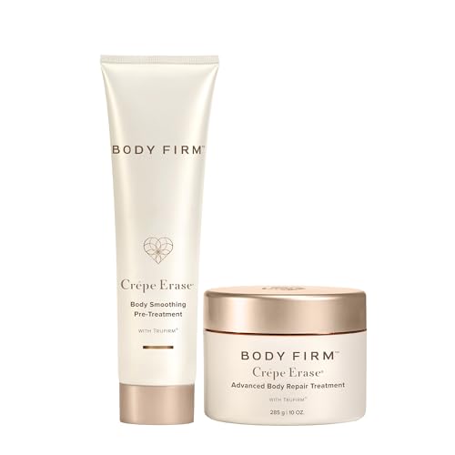 Crepe Erase 2-Step Advanced Body Care Treatment, Anti-Aging Skin Care for Body/Neck, Firming Moisturizer Cream + Body Exfoliating Pre-Treatment, Supports Wrinkle, Crepe Skin, Collagen