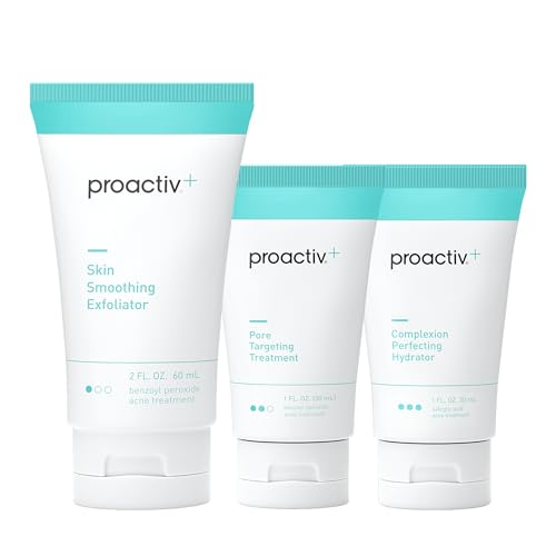 Proactiv+ 3 Step Advanced Skincare Acne Treatment - Salicylic Acid Acne Treatment, Benzoyl Peroxide Exfoliator for Face And Pore Minimizer - 30 Day Complete Acne Skin Care Kit