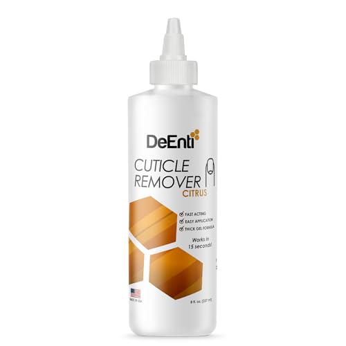 DeEnti Instant Cuticle Remover Gel, Professional Cuticle Softener with Instant 15-Second Removal, 8oz Bottle for Hand, Foot & Nail Care, Salon Quality Manicure & Pedicure Supplies