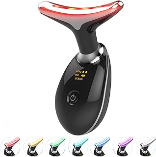 7-in-1 Deplux Skin Care Tool, Face Neck Massager for Skin Care Routine at Home, Glossy Black