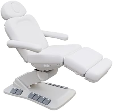 SPA NUMA Swivel+ 4 Motor Electric Treatment Chair Bed with Built-in Foot Pedals - 2246EB (White)