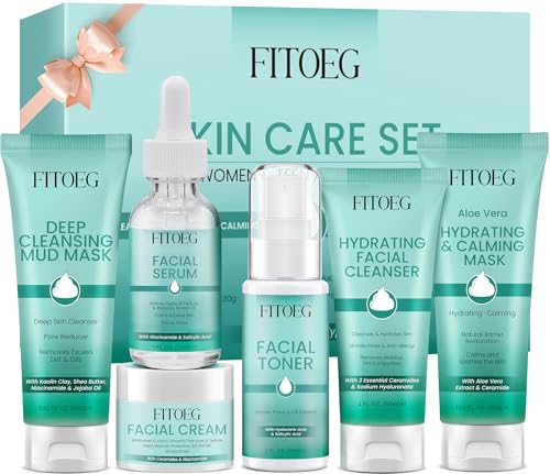 Woman Gifts,Skin Care,Skincare,Hydrate,Oil Control,Pore Shrinking,Anti-Allergy Facial Skin Care Routine Set Kit Products Gift for Teen Stocking Stuffers Girls Boys 10-12 16-18 &Women for All Skin Type