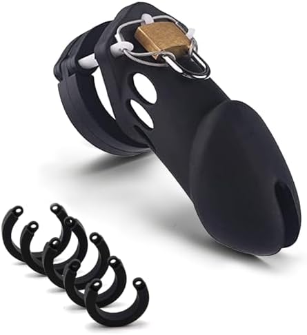 Silicone Cock Cage Chastity Cage Chastity Devices for Men (Black)