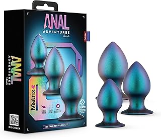 Blush Novelties Anal Adventures Matrix Metaverse Plug Kit - Puria Silicone Anal Plug, UltrasilkSmooth, Anal Sex Training Kit, Beginners Sex Toy for All Genders, Anal Dildo Stretcher