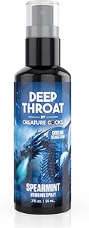 Throat Numbing Spray Spearmint for Beginners, Men, Women, & Couples. Delicious Flavor and Reduce Gag Reflex. Cooling Sensation. Sugar-Free and Paraben-Free. 1 Piece, Clear - 2oz.