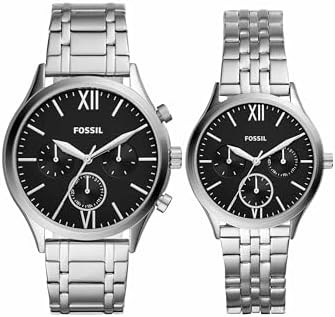 His and Her Fenmore Midsize Multifunction Stainless Steel Watch Gift Set